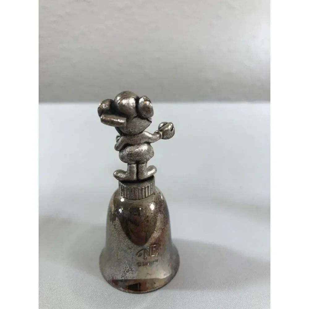 New‎ England Collector's Disney Mickey Silver Plated Bells Lot of 3 VTG 1980's